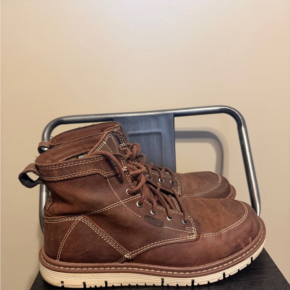KEEN Utility Womens 10 Wide Leather Work Boots Brown EH Rated ASTM - Picture 7 of 16
